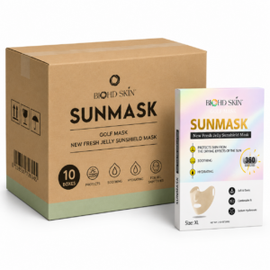 BIOHD SKIN Sunmask – Hydrating Jelly Outdoor Face Cover for Golf, Pickleball & Tennis 10-Box Carton Pack (1 Mask/ box)
