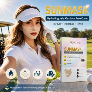 BIOHD SKIN Sunmask – Hydrating Jelly Outdoor Face Cover for Golf, Pickleball & Tennis