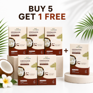 BIOHD SKIN CocoMask Original — Natural Coconut Jelly Facial Sheet Mask, BUY 5 GET 1 FREE (5 Sheets/ Box)
